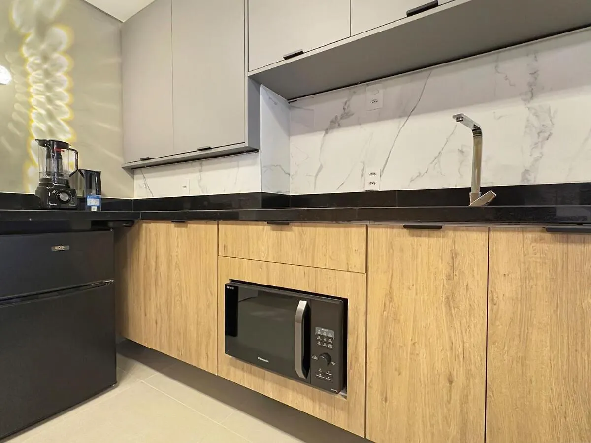 Modern Kitchen Balcony Studio Air Conditioning Sao Paulo Brazil