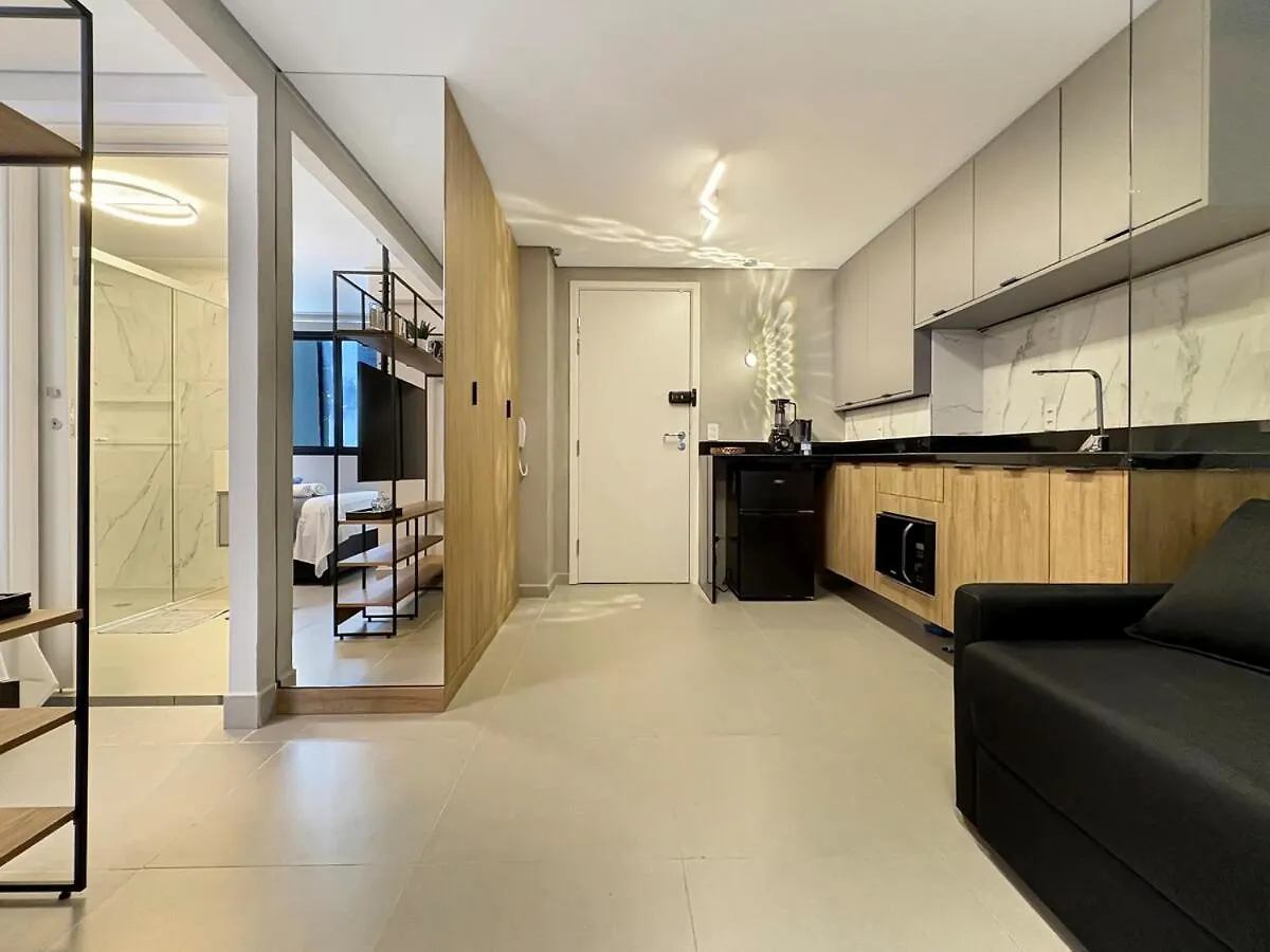 Modern Kitchen Balcony Studio Air Conditioning Sao Paulo Apartment
