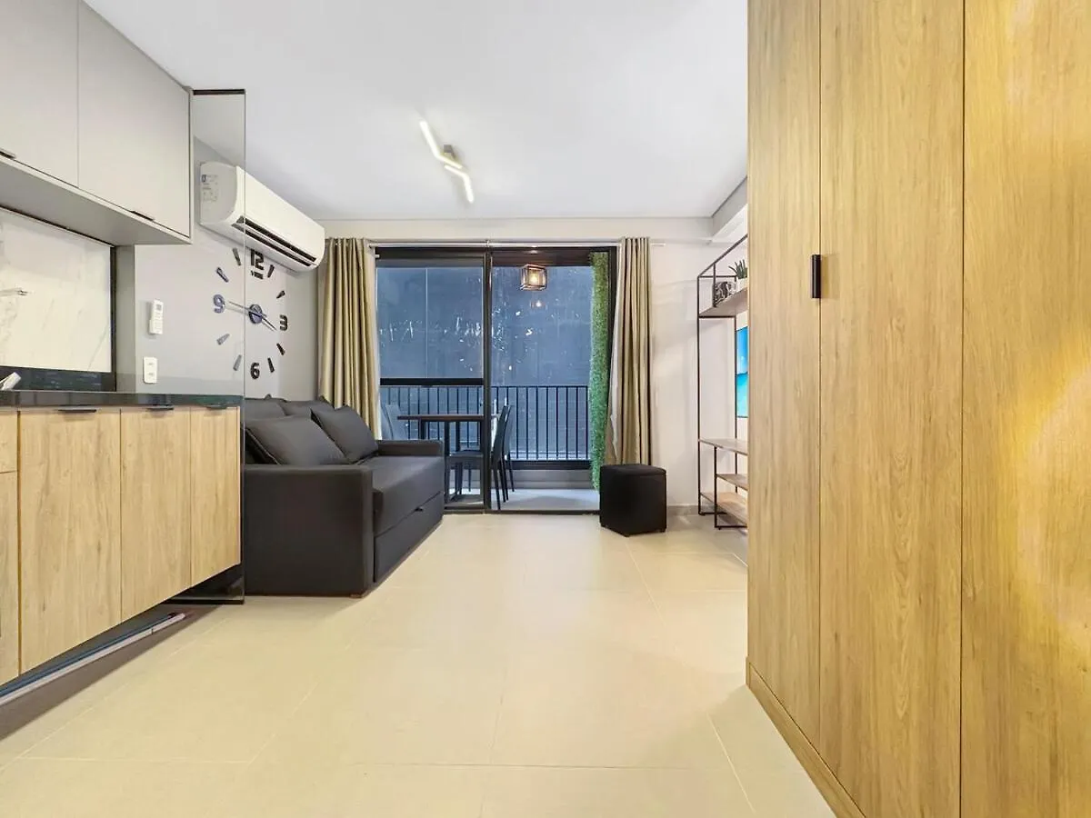 Modern Kitchen Balcony Studio Air Conditioning Sao Paulo Apartment